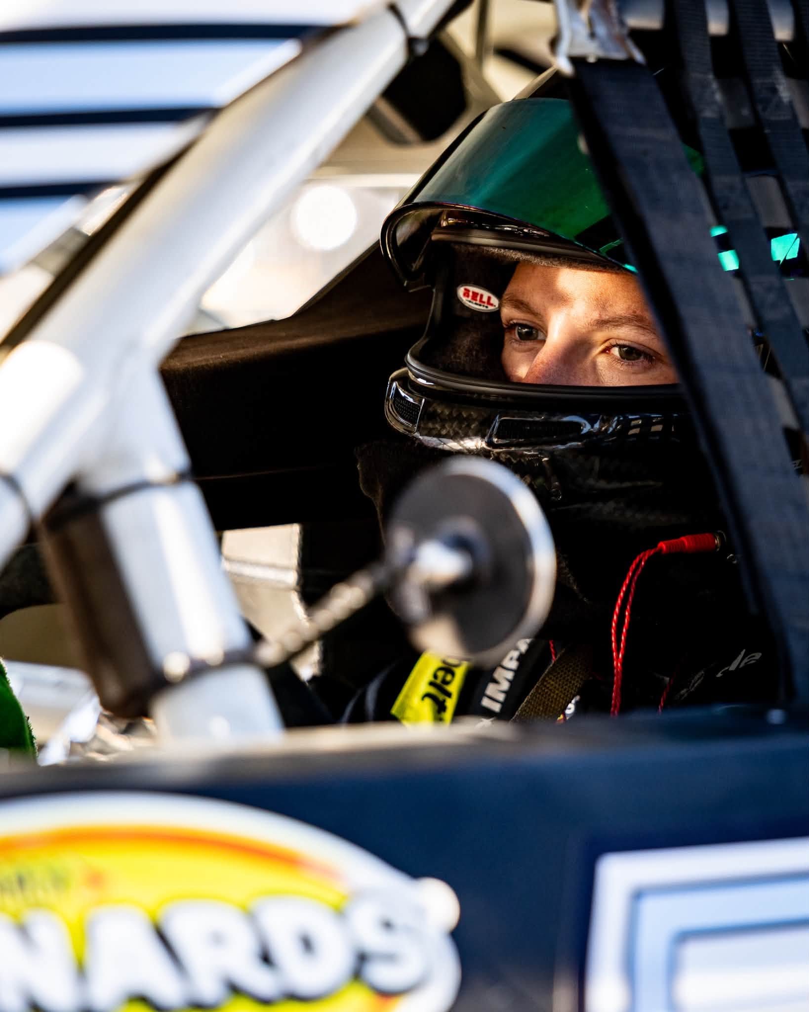 Cole Denton, driver of the No. 71 Jan’s Towing Ford, getting ready to qualify for the Portland 112 for the ARCA Menards Series West with crew and sponsors at Portland International Raceway in Portland, Oregon on August 8, 2026. (Susan Wong/NASCAR)